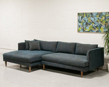 Load image into Gallery viewer, Elisa Blue Sectional Sofa with Chaise left facing