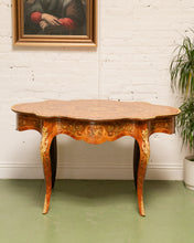 Load image into Gallery viewer, 1900s French Louis XV Boulle' Style Inlaid Wood Table With Gilt Ormolu Mount