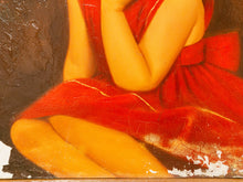 Load image into Gallery viewer, Little Girl in Red Dress Oil Painting