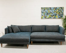 Load image into Gallery viewer, Elisa Blue Sectional Sofa with Chaise left facing