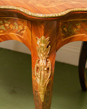 Load image into Gallery viewer, 1900s French Louis XV Boulle' Style Inlaid Wood Table With Gilt Ormolu Mount