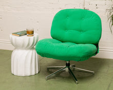 Load image into Gallery viewer, Green Corduroy Low Profile Swivel Chair