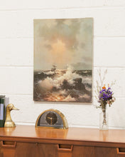 Load image into Gallery viewer, Boat and Gulls on Ocean Waves Print