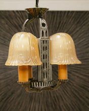 Load image into Gallery viewer, Riddle Art Deco 5 Candle Chandelier
