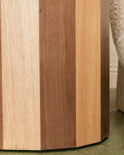 Load image into Gallery viewer, Round Two Toned Wood Side Table