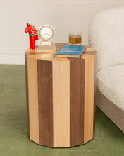 Load image into Gallery viewer, Round Two Toned Wood Side Table