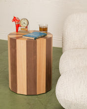 Load image into Gallery viewer, Round Two Toned Wood Side Table