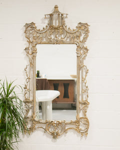 18th-19th Century Italian Giltwood Chinese Chippendale Style Large Mirror