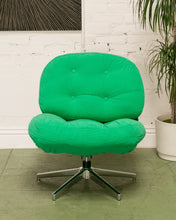 Load image into Gallery viewer, Green Corduroy Low Profile Swivel Chair