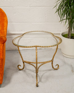 Gold Turned Metal Side Table