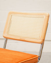 Load image into Gallery viewer, Blonde Cantilever Chair with Velvet Rust Seat
