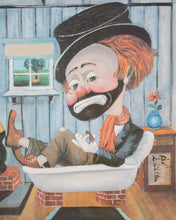 Load image into Gallery viewer, Red Skelton Freddie In The Tub Canvas Transfer From Original Oil Print Framed