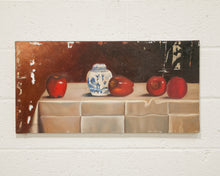 Load image into Gallery viewer, Apples on a Silk Table Oil Painting