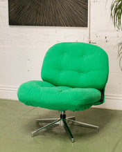 Load image into Gallery viewer, Green Corduroy Low Profile Swivel Chair