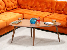 Load image into Gallery viewer, Walnut Boomerang Coffee Table
