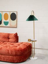 Load image into Gallery viewer, Green Pleated Villa Floor Lamp