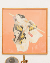 Load image into Gallery viewer, Painting of a Samurai warrior Japanese Woodblock Print on Fabric