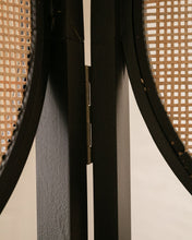 Load image into Gallery viewer, Black and Wicker Room Divider