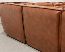 Load image into Gallery viewer, Recycled Leather 4 Piece and Ottoman Juno Sofa
