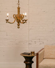 Load image into Gallery viewer, Mid-20th Century Champan Brass Three-Arm Chandelier with Ram's Heads