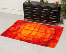 Load image into Gallery viewer, Red and Orange Rya Rug