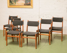 Load image into Gallery viewer, Black Woven and Wood Dining Chair