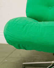 Load image into Gallery viewer, Green Corduroy Low Profile Swivel Chair