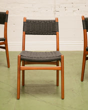 Load image into Gallery viewer, Black Woven and Wood Dining Chair