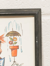 Load image into Gallery viewer, Vintage Folk Art Clown Circus Painting Carnival Early Gardening