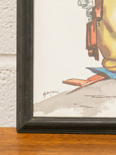 Load image into Gallery viewer, Vintage Folk Art Clown Circus Painting Carnival Early Gardening