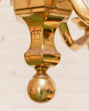 Load image into Gallery viewer, Mid-20th Century Champan Brass Three-Arm Chandelier with Ram's Heads