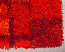 Load image into Gallery viewer, Red and Orange Rya Rug