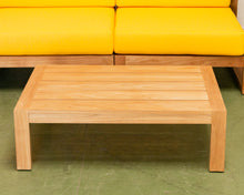 Load image into Gallery viewer, Mareena Outdoor Teak Sectional Sofa in Yellow with Coffee Table