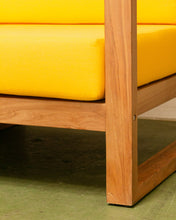 Load image into Gallery viewer, Mareena Outdoor Teak Sectional Sofa in Yellow with Coffee Table
