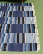 Load image into Gallery viewer, Blue Colorblock Kilm Rug
