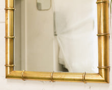 Load image into Gallery viewer, Vintage Gold Faux Bamboo Mirror