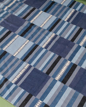 Load image into Gallery viewer, Blue Colorblock Kilm Rug