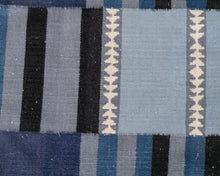 Load image into Gallery viewer, Blue Colorblock Kilm Rug