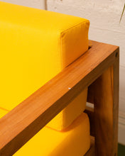 Load image into Gallery viewer, Mareena Outdoor Teak Sectional Sofa in Yellow with Coffee Table