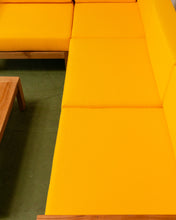 Load image into Gallery viewer, Mareena Outdoor Teak Sectional Sofa in Yellow with Coffee Table