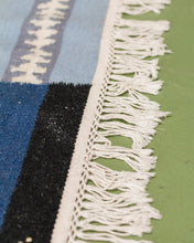 Load image into Gallery viewer, Blue Colorblock Kilm Rug