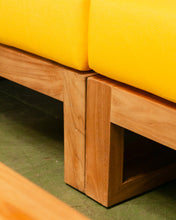 Load image into Gallery viewer, Mareena Outdoor Teak Sectional Sofa in Yellow with Coffee Table