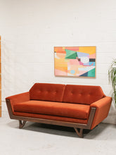 Load image into Gallery viewer, Desmond Walnut Framed Sofa 72” in Royale Rust