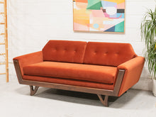 Load image into Gallery viewer, Desmond Walnut Framed Sofa 72” in Royale Rust