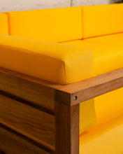 Load image into Gallery viewer, Mareena Outdoor Teak Sectional Sofa in Yellow with Coffee Table