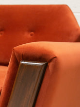 Load image into Gallery viewer, Desmond Walnut Framed Sofa 72” in Royale Rust