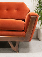 Load image into Gallery viewer, Desmond Walnut Framed Sofa 72” in Royale Rust