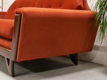 Load image into Gallery viewer, Desmond Walnut Framed Sofa 72” in Royale Rust