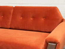 Load image into Gallery viewer, Desmond Walnut Framed Sofa 72” in Royale Rust