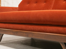 Load image into Gallery viewer, Desmond Walnut Framed Sofa 72” in Royale Rust
